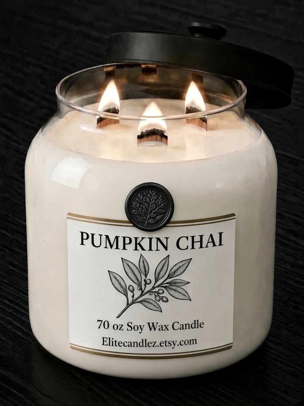 Elite Candlez Pumpkin Chai Soy Wax Candle - Cream